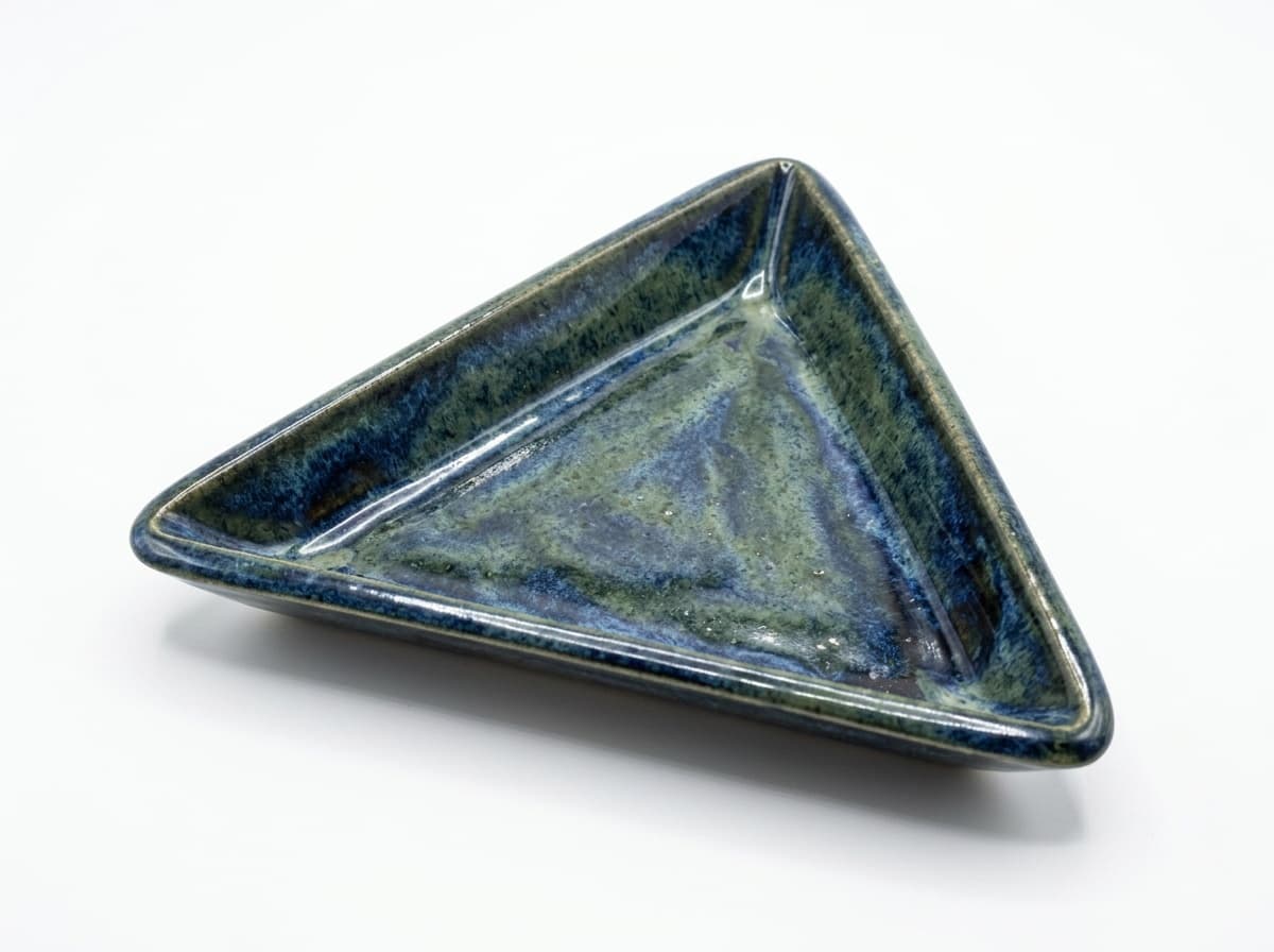 A glazed piece made over the Triangle Plate form