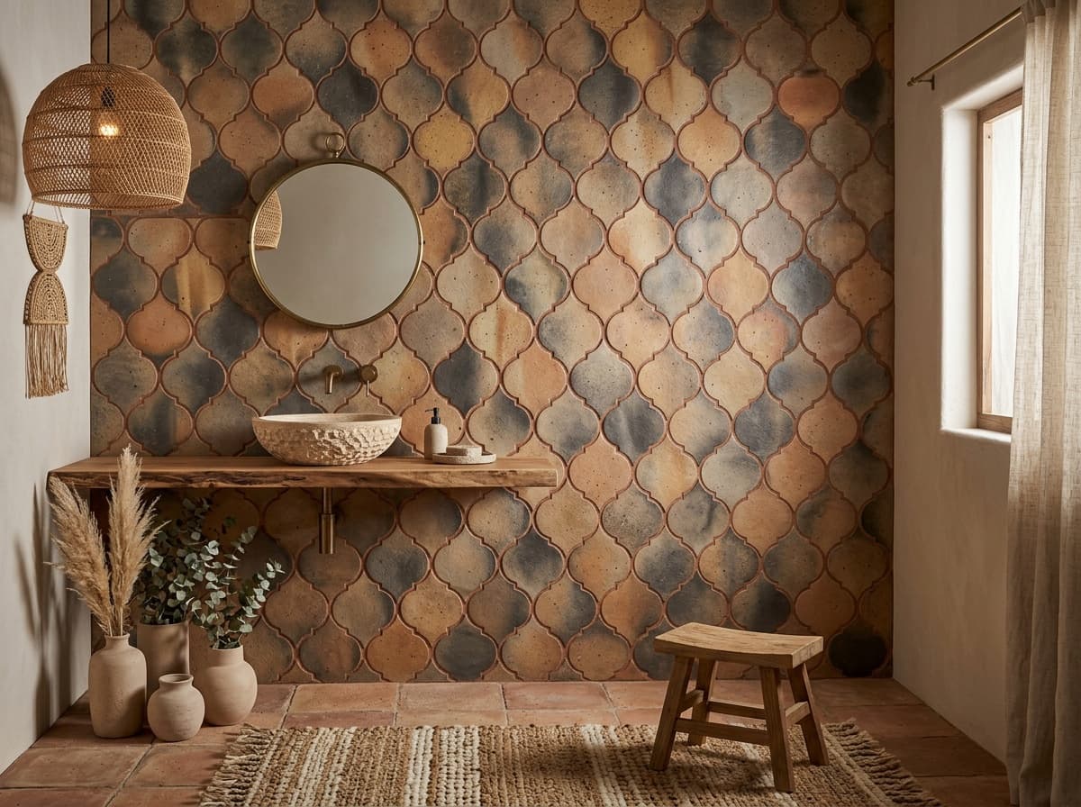 Lantern tile cutter tiles in an interior