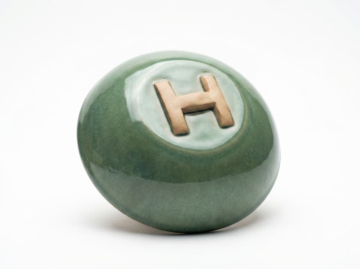 A glazed piece footed with the H Foot