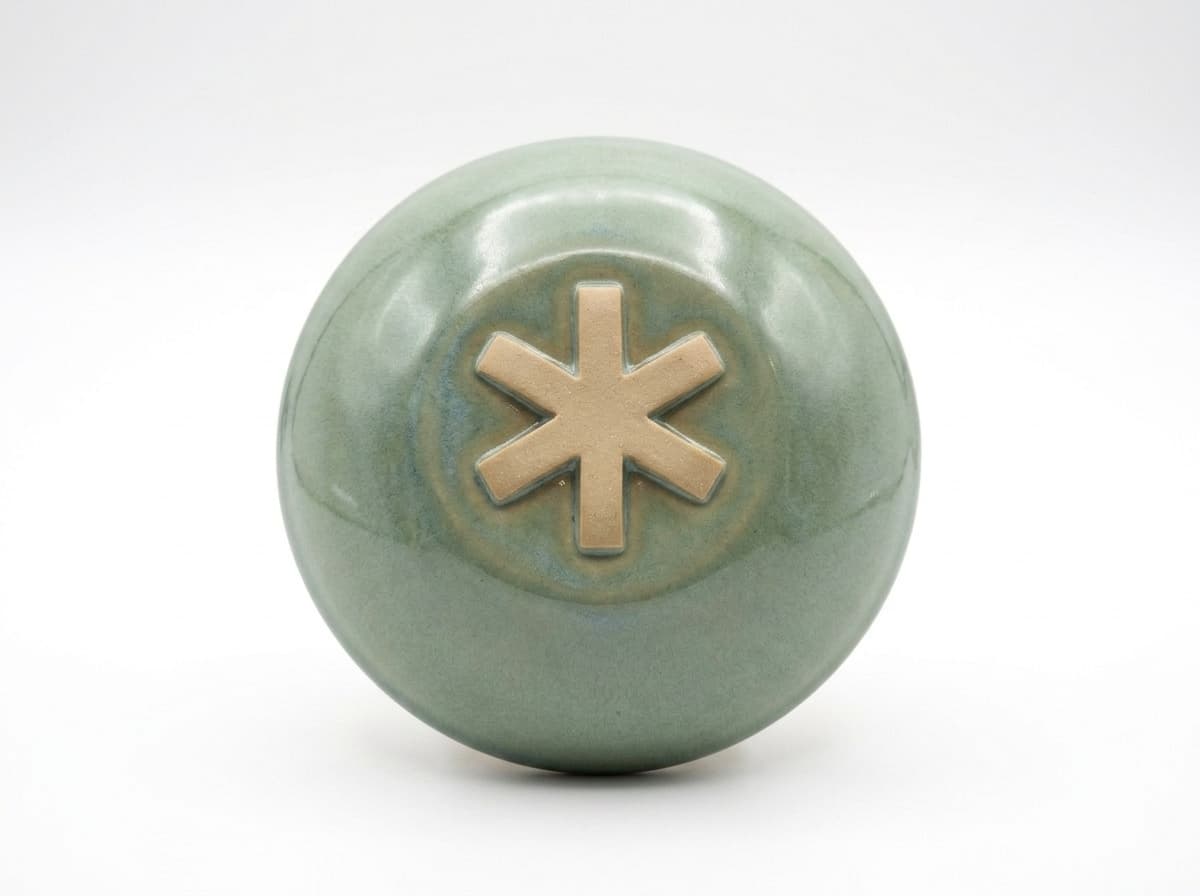 A glazed piece footed with the Asterisk Foot